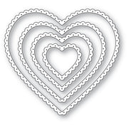 Poppystamps - Dies - Scallop Pinpoint Hearts