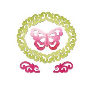 Sizzix Thinlits Die Set 4PK - Butterfly, Flourishes & Frame
