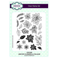 Sue Wilson - Stamp -  Wintery Flowers and Foliage A5 Clear Stamp Set
