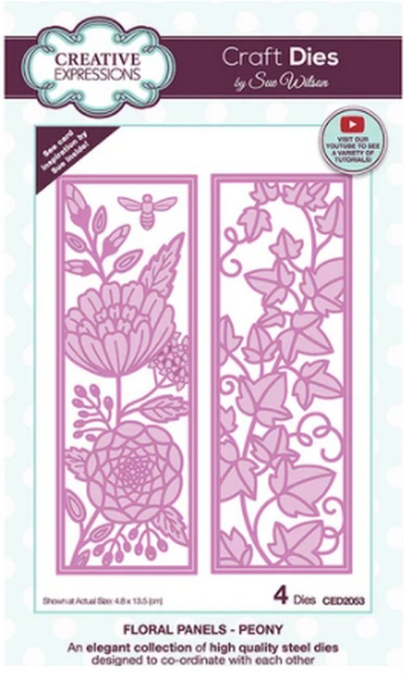 Sue Wilson Designs - Floral Panels - Peony