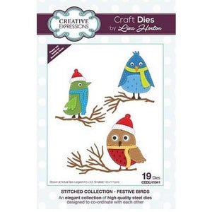 Creative Expressions - Stitched Collection  - Festive Birds Craft Die