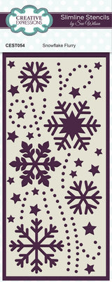 Sue Wilson - Slimline Stencil - Snowflake Flurry