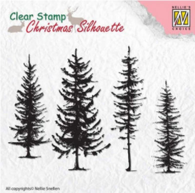 Nellie's Choice - Clear Stamp - Christmas Silhouette Pine Trees