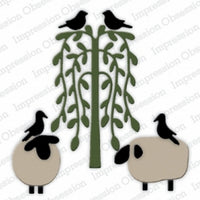 Impression Obsession - Dies - Sheep, Birds, & Tree