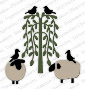 Impression Obsession - Dies - Sheep, Birds, & Tree