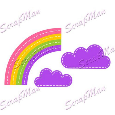 ScrapMan - Dies - Rainbow & Clouds