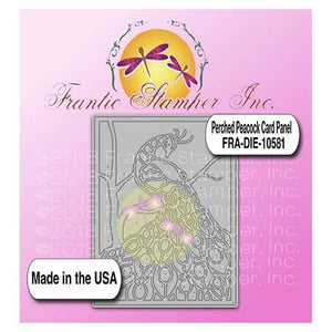 Frantic Stamper - Dies - Perched Peacock Card Panel