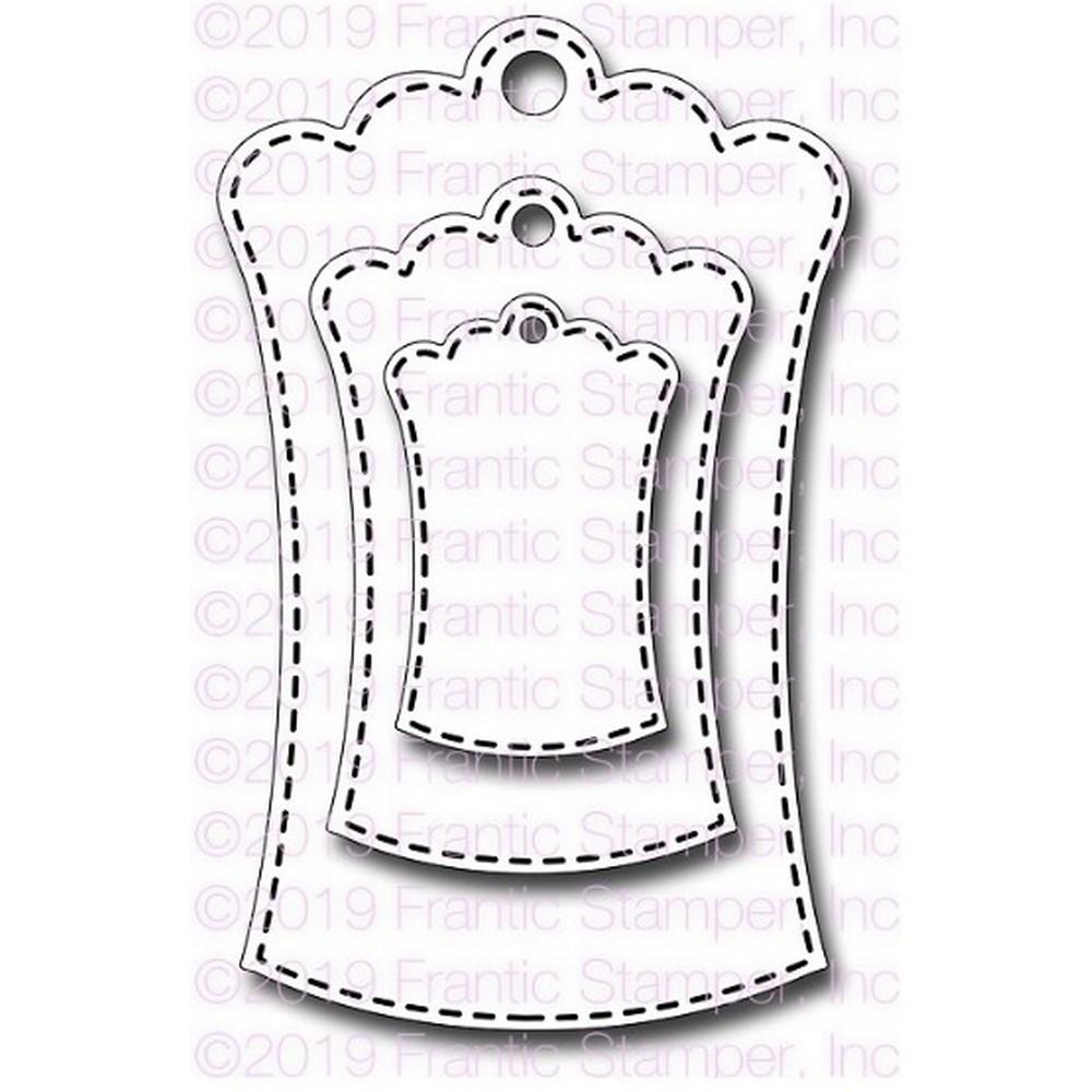 Frantic Stamper - Dies - Hourglass Scalloped Tags