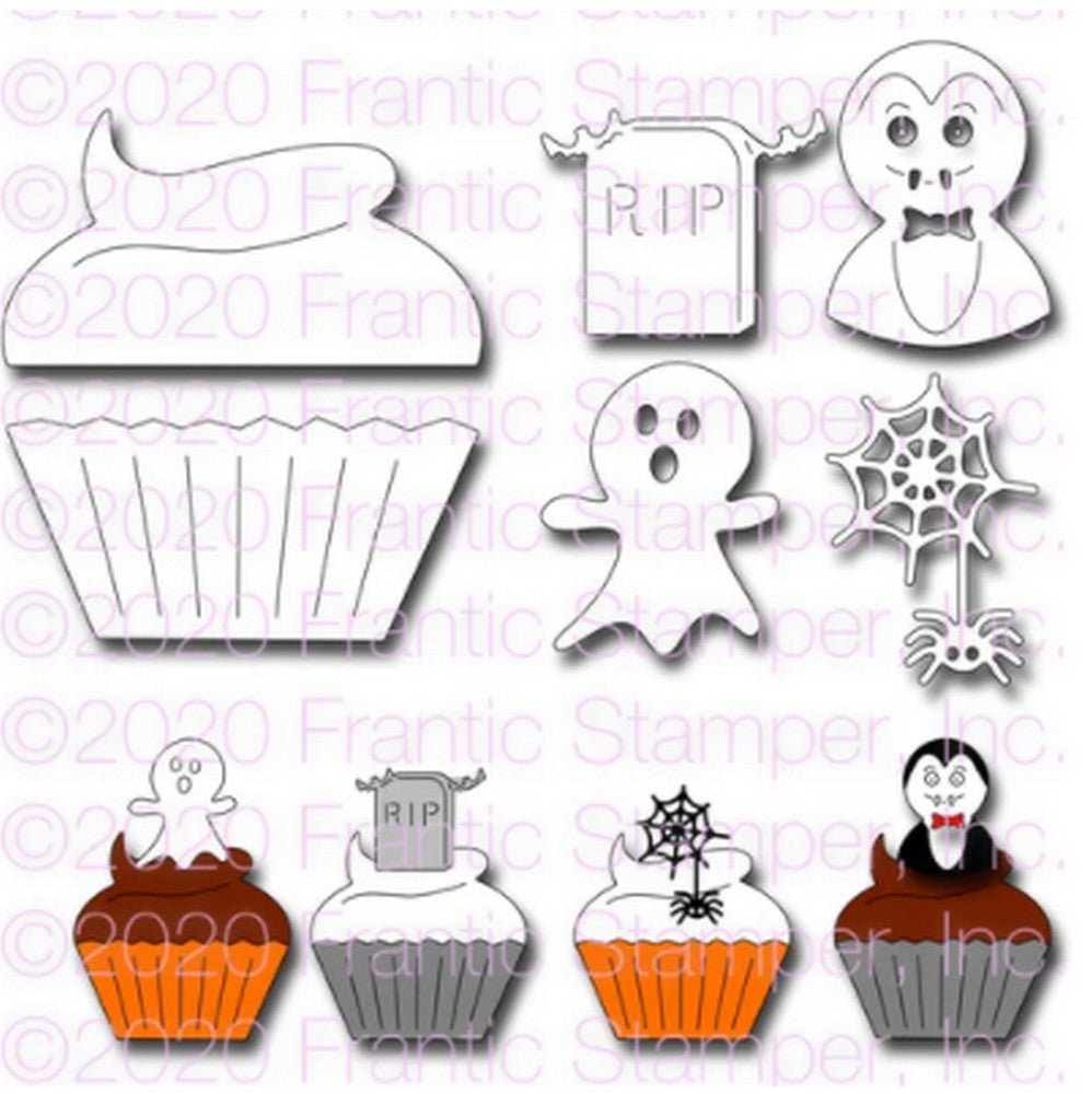 Frantic Stamper - Dies - Cupcake & Halloween Toppers #2