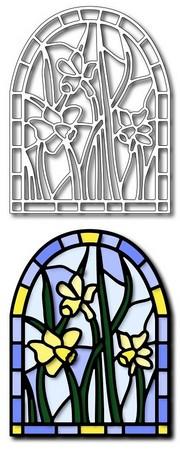 Frantic Stamper - Dies - Daffodils Stained Glass