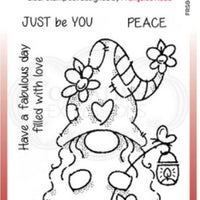 Woodware Craft Collection - Clear Stamps - Flower Power Gnome