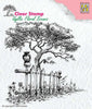Nellie's Choice - Clear Stamp - Idyllic Tree With Fence