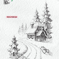 Nellie's Choice - Clear Stamp - Idyllic Wintery House