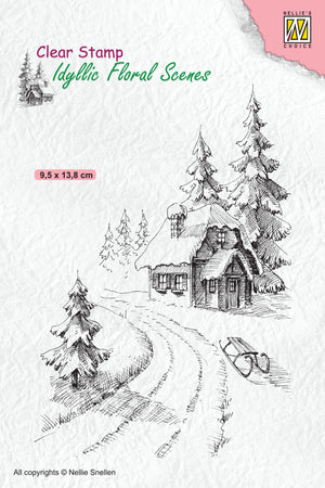 Nellie's Choice - Clear Stamp - Idyllic Wintery House