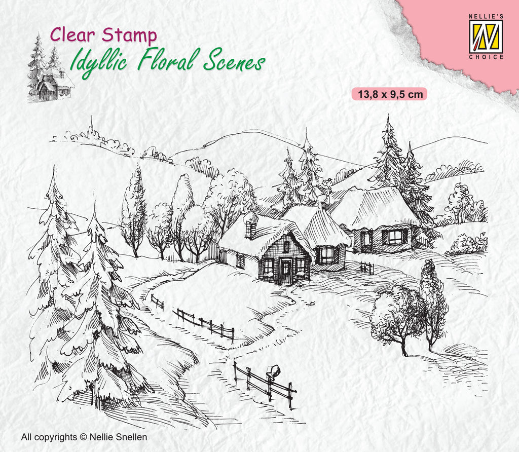Nellie's Choice - Clear Stamp - Idyllic Wintery Scene