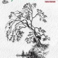 Nellie's Choice - Clear Stamp - Idyllic Tree On Waterside