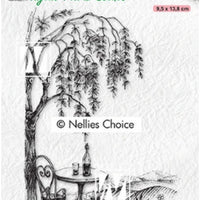 Nellie's Choice Stamps - Outside Seating With Tree