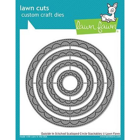 Lawn Fawn - Outside In Stitched Scalloped Circle Stackables Dies