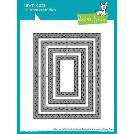 Lawn Fawn - Outside In Stitched Scalloped Rectangle Stackables Dies