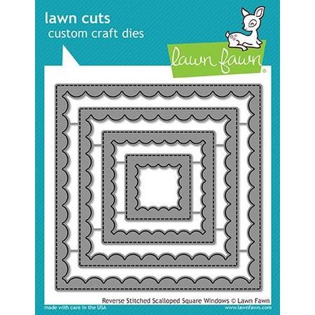 Lawn Fawn - Reverse Stitched Scalloped Square Windows Dies