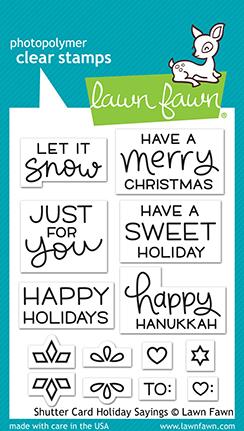 Lawn Fawn - Shutter Card Holiday Sayings Stamps