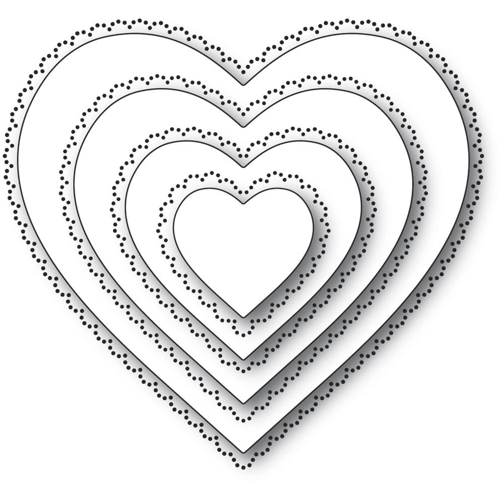 Memory Box - Dies - Scallop Pinpoint Loving Heart Cut Out