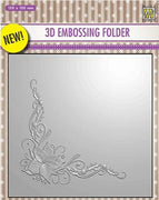 Nellie's Choice - 3D Embossing Folder - Poinsettia Corner