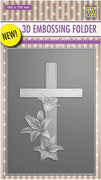 Nellie's Choice - 3D Embossing Folder - Cross With Lines