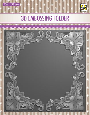 Nellie's Choice - 3D Embossing Folder - Exotic Flower Frame