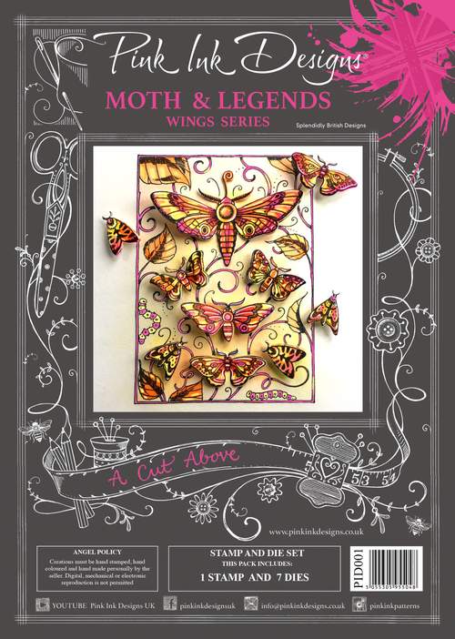 Pink Ink Designs - A Cut Above - Moth & Legends Stamp/Die Set