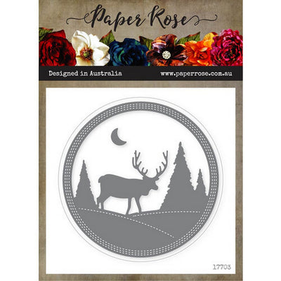Paper Rose - Dies - Reindeer Scene Frame