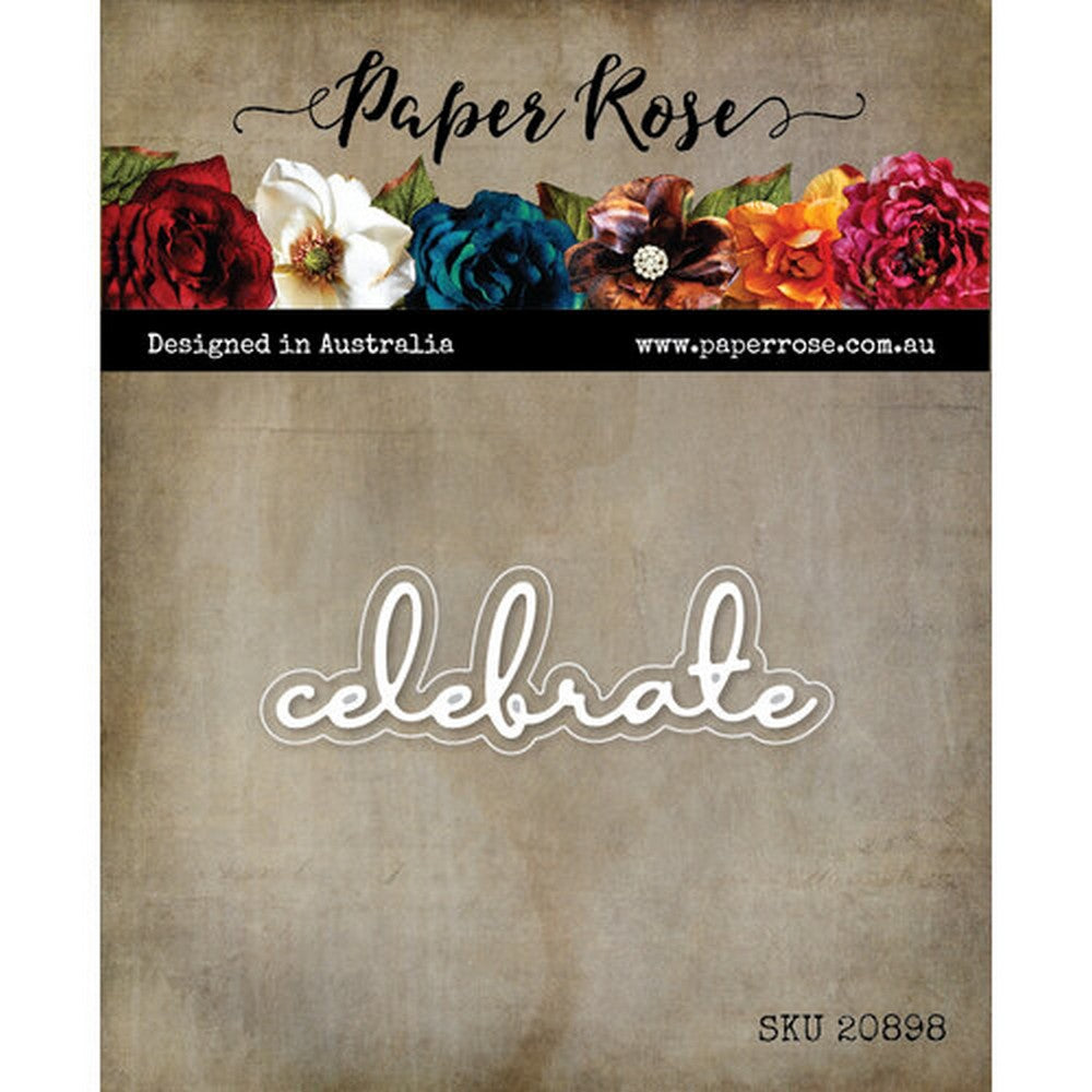 Paper Rose - Dies - Fine Script Layered - Celebrate
