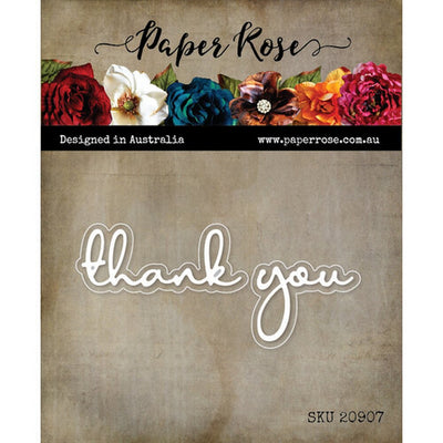 Paper Rose - Dies - Fine Script Layered - Thank You