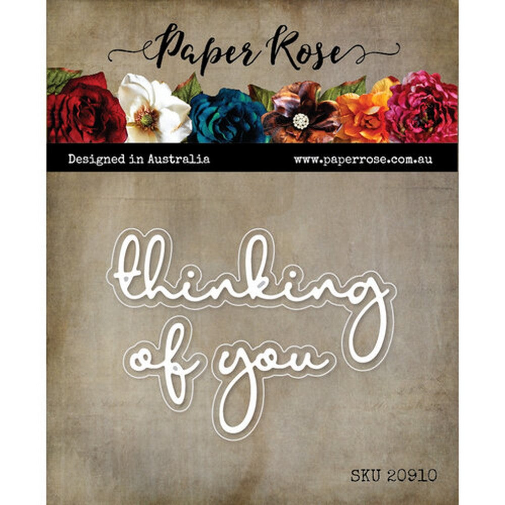 Paper Rose - Dies - Fine Script Layered - Thinking Of You