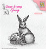 Nellie's Choice - Clear Stamp - Hare With Basket