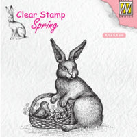 Nellie's Choice - Clear Stamp - Hare With Basket