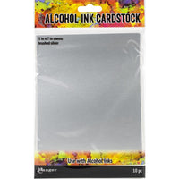 Tim Holtz Alcohol Ink Yupo Paper - Brushed Silver - 5" x 7"