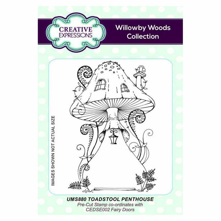 Creative Expressions Toadstool Penthouse A6 Pre Cut Rubber Stamp
